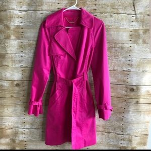 Trina Turk Hot Pink Trench Coat